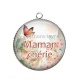 Pendentif Cabochon Argent - maman chérie