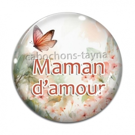 Cabochon Verre - maman d'amour