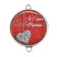 Connecteur Cabochon Argent - maman je t'aime