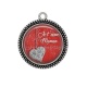 Pendentif Cabochon Argent - maman je t'aime