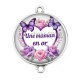 Connecteur Cabochon Argent - une maman en or
