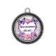 Pendentif Cabochon Argent - une maman en or
