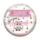 Cabochon Verre - maman super chouette