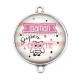 Connecteur Cabochon Argent - maman super chouette
