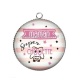 Pendentif Cabochon Argent - maman super chouette