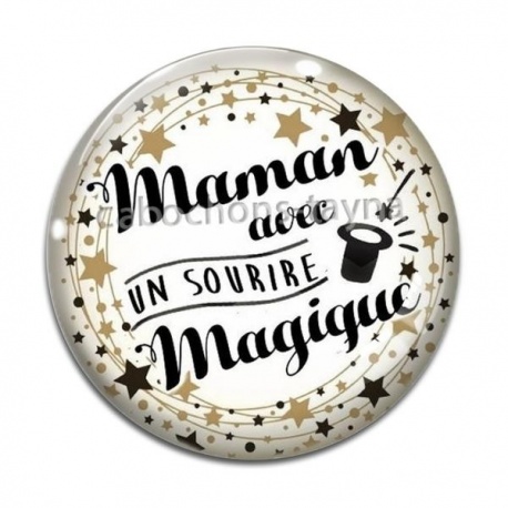 Cabochon Verre - maman avec un sourire magique