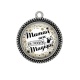 Pendentif Cabochon Argent - maman avec un sourire magique