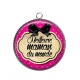 Pendentif Cabochon Argent - meilleure maman du monde