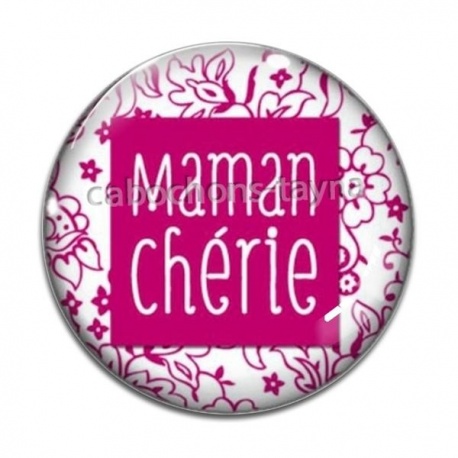 Cabochon Verre - maman chérie