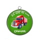 Pendentif Cabochon Argent - les clés de mon camion