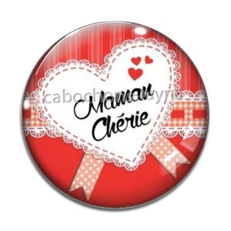 Cabochon Verre - maman chérie