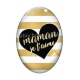Cabochon Verre Ovale - maman je t'aime