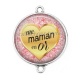 Connecteur Cabochon Argent - une maman en or