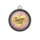 Pendentif Cabochon Argent - une maman en or