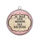 Pendentif Cabochon Argent - je suis une maman qui déchire