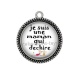 Pendentif Cabochon Argent - une maman qui déchire