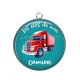 Pendentif Cabochon Argent - les clés de mon camion