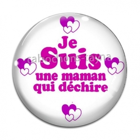 Cabochon Verre - une maman qui déchire