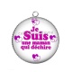 Pendentif Cabochon Argent - une maman qui déchire