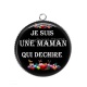 Pendentif Cabochon Argent - une maman qui déchire