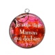 Pendentif Cabochon Argent - une maman qui déchire