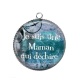Pendentif Cabochon Argent - je suis une maman qui déchire