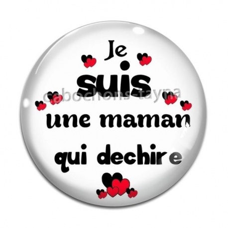 Cabochon Verre - une maman qui déchire