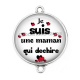 Connecteur Cabochon Argent - une maman qui déchire