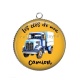 Pendentif Cabochon Argent - les clés de mon camion