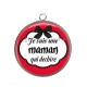 Pendentif Cabochon Argent - je suis une maman qui déchire