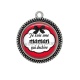 Pendentif Cabochon Argent - je suis une maman qui déchire