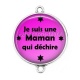 Connecteur Cabochon Argent - je suis une maman qui déchire
