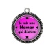Pendentif Cabochon Argent - je suis une maman qui déchire