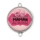 Connecteur Cabochon Argent - meilleure maman du monde