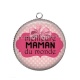 Pendentif Cabochon Argent - meilleure maman du monde
