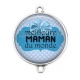 Connecteur Cabochon Argent - meilleure maman du monde