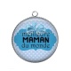 Pendentif Cabochon Argent - meilleure maman du monde