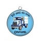 Pendentif Cabochon Argent - les clés de mon camion