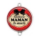 Connecteur Cabochon Argent - meilleure maman du monde