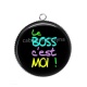 Pendentif Cabochon Argent - le boss c'est moi !