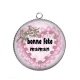 Pendentif Cabochon Argent - bonne fête maman