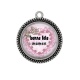 Pendentif Cabochon Argent - bonne fête maman