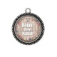 Pendentif Cabochon Argent - bonne fête maman