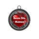 Pendentif Cabochon Argent - bonne fête maman