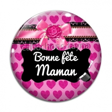 Cabochon Verre - bonne fête maman