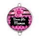 Connecteur Cabochon Argent - bonne fête maman