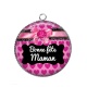 Pendentif Cabochon Argent - bonne fête maman