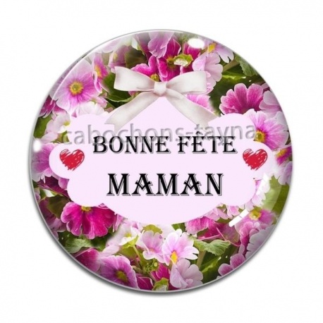 Cabochon Verre - bonne fête maman