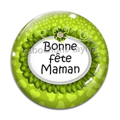 Cabochon Verre - bonne fête maman