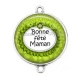Connecteur Cabochon Argent - bonne fête maman